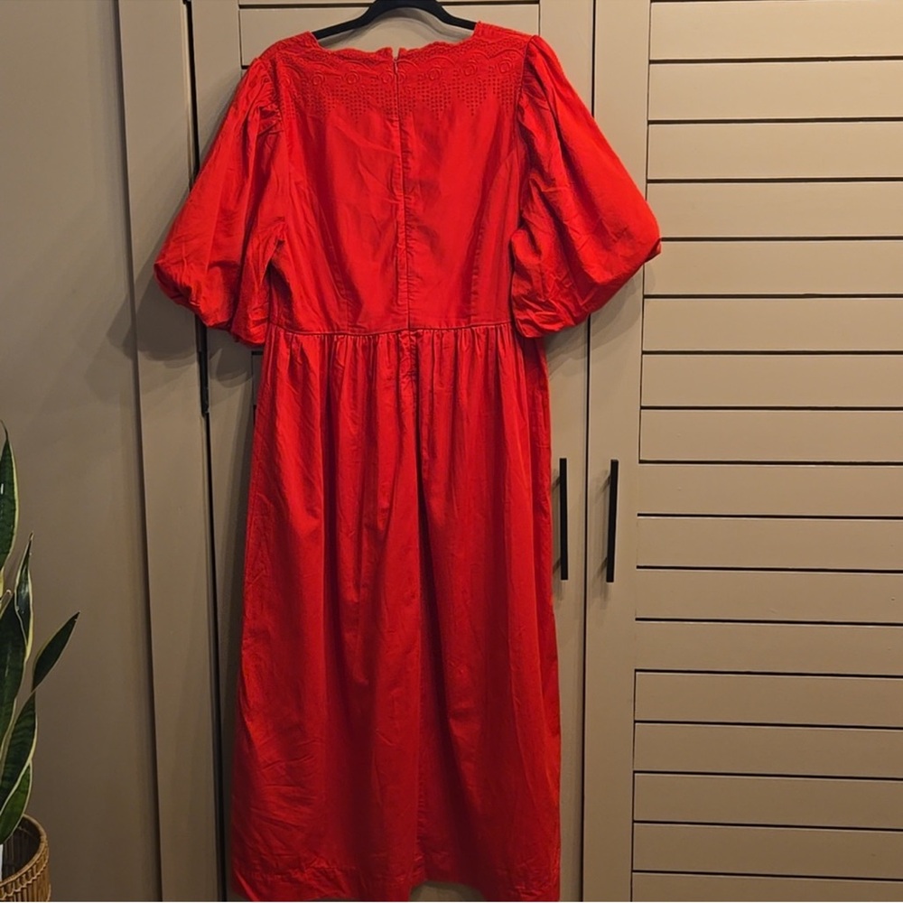 Damson Madder Aria Bow Embroidered Midi Dress EU Size 14/ US Size 10 - Picture 9 of 12